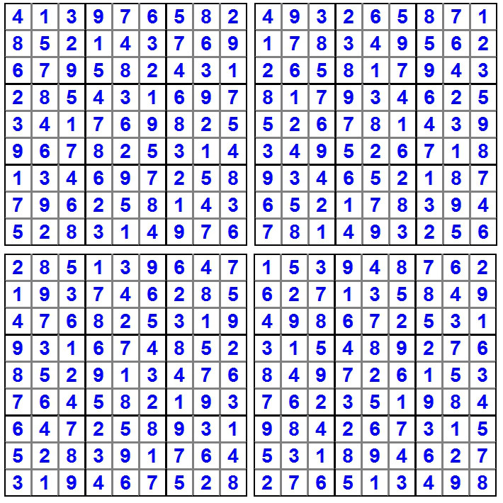 4 Sudoku - April 2015 - Loesungen - Glarean Magazin
