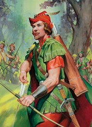 Mittelalterlicher Outlaw-Bogenschütze im Dienste der Armen und Verfolgten: Robin Hood