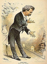 Mark Twain nimmt Theater-Huldigungen entgegen