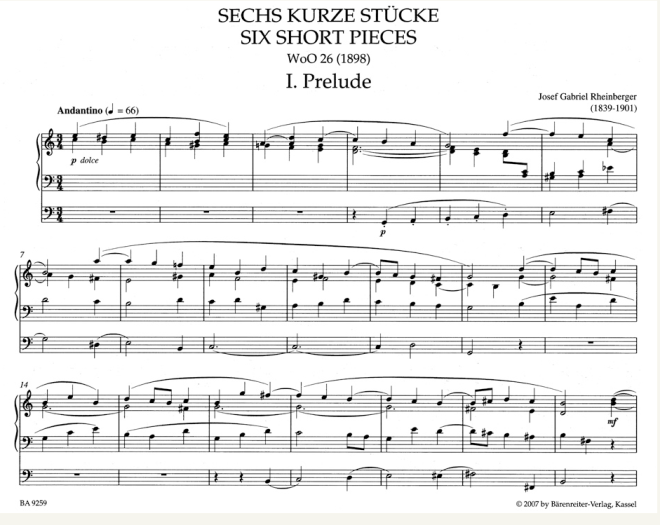 Josef Gabriel Rheinberger - Leichte Orgelstücke des 19. Jahrhunderts - Bärenreiter Verlag (Leseprobe) Josef Gabriel Rheinberger - Leichte Orgelstücke des 19. Jahrhunderts - Bärenreiter Verlag (Leseprobe)