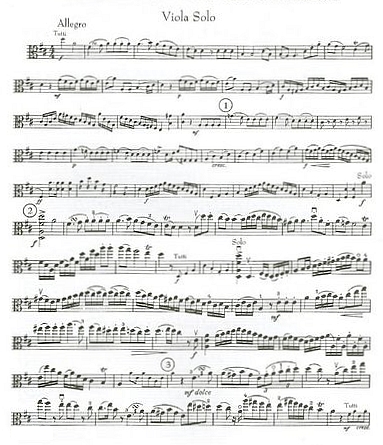Von Haydn und Mozart geprägt: Franz Anton Hoffmeisters Bratschen-Konzert (Beginn des Solo-Parts)