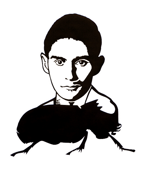 Franz Kafka - Scherenschnitt von Simone Frieling (Juli 2017 - Glarean Magazin)