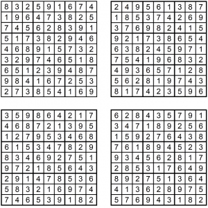 Sudoku 1-4 - Juli 2019 - Lösungen Sudoku 1-4 - Juli 2019 - Lösungen