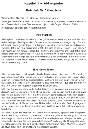 Müller & Engel - Spielertypen im Schach - Leseprobe 1 (Aktivspieler) - Glarean Magazin