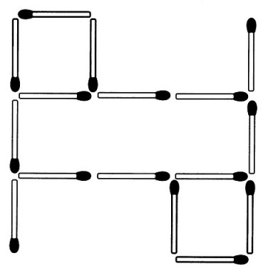 Streichholzrätsel Denksport-Aufgabe mit Lösung Matchstick Puzzle Nummer 02