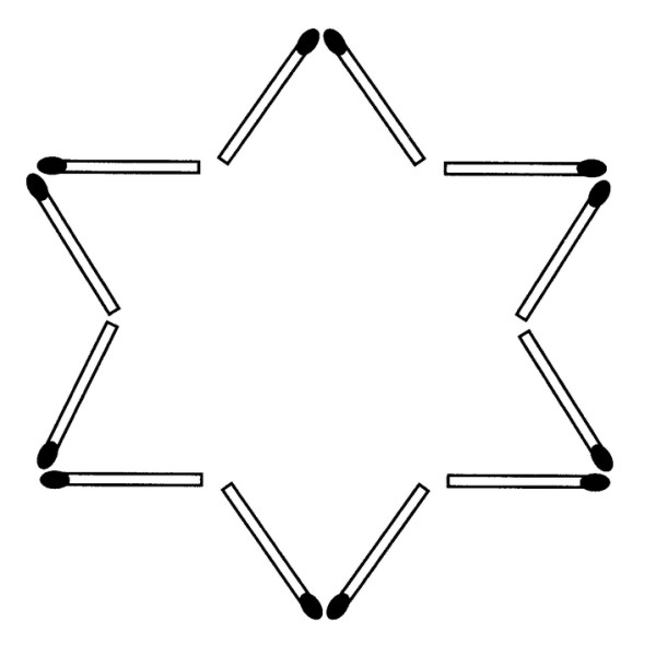 Streichholzrätsel Denksport-Aufgabe mit Lösung Matchstick Puzzle (Nummer 15)