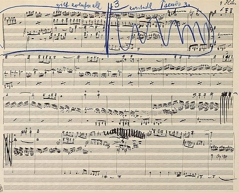 Manuskript-Skizze der 4. Sinfonie von Gustav Mahler (1. Satz, 1. Fassung 1899)