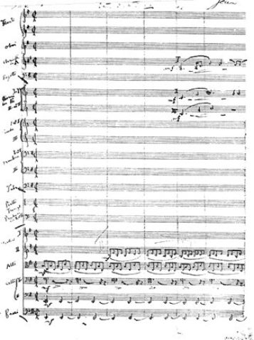 Autograph der Kullervo-Sinfonie für Soli, Chor und Orchester nach Worten aus der Kalevala