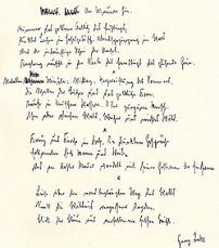 Gedicht Manuskript Georg Trakl - An Mauern hin - Lyrik-Literatur Glarean-Magazin