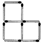 Streichholzrätsel Denksport-Aufgabe mit Lösung Matchstick Puzzle (Nummer 16) Lösung