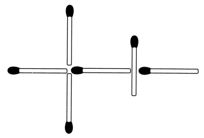 Streichholzrätsel Denksport-Aufgabe mit Lösung Matchstick Puzzle (Nummer 12)