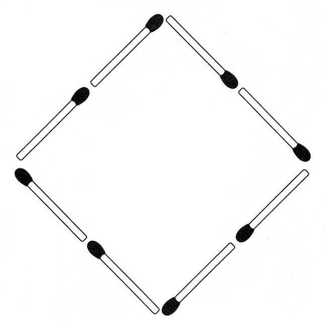 Streichholzrätsel Denksport-Aufgabe mit Lösung Matchstick Puzzle (Nummer 13)