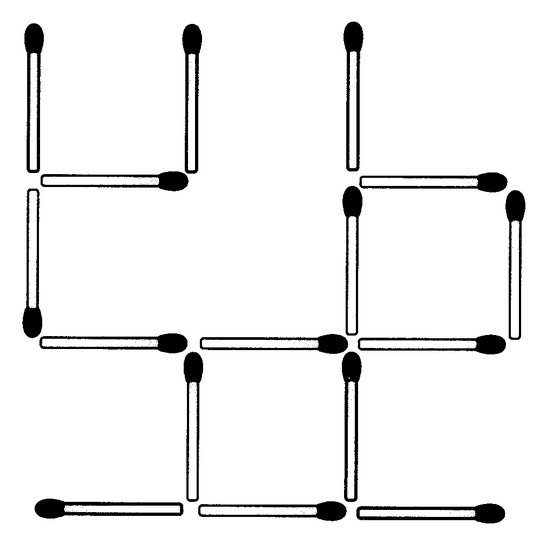 Streichholzrätsel Denksport-Aufgabe mit Lösung Matchstick Puzzle (Nummer 17)
