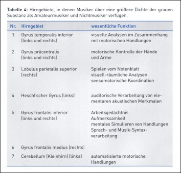 Grössere Dichte der grauen Substanz (Zellen) bei Musikern