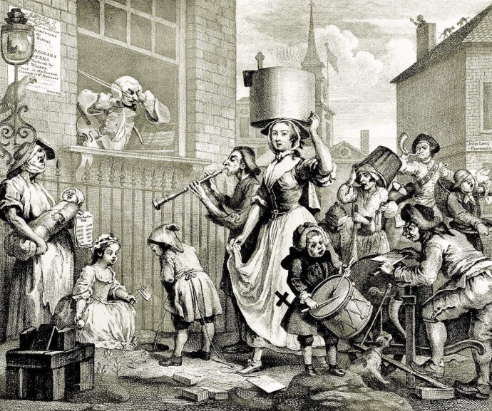  William Hogarth: Der rasende Musikus, 1741