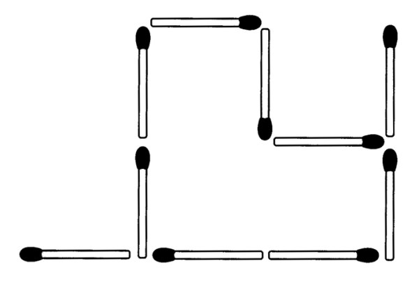 Streichholzrätsel Denksport-Aufgabe mit Lösung Matchstick Puzzle (Nummer 16)