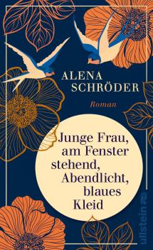 Bildergebnis für Junge Frau, am Fenster stehend, Abendlicht, blaues Kleid