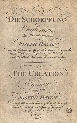 Zweisprachige Erstausgabe der "Schöpfung" von Joseph Haydn 1800