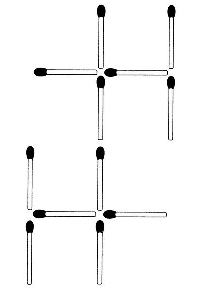 Streichholzrätsel Denksport-Aufgabe mit Lösung Matchstick Puzzle Nummer 08