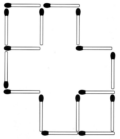 Streichholzrätsel Denksport-Aufgabe mit Lösung Matchstick Puzzle (Nummer 11)
