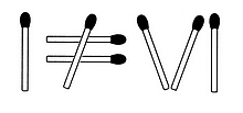 Streichholzrätsel Denksport-Aufgabe mit Lösung Matchstick Puzzle (Nummer 20) Lösung