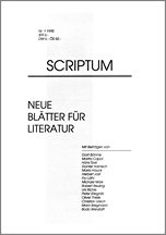 Literaturzeitschrift SCRIPTUM Nr. 01 - Cover