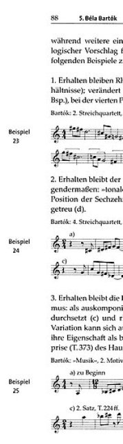 Notenbildnerische Unterstützung des Theoretischen durch zahlreiche Beispiele bzw. Werk-Zitate