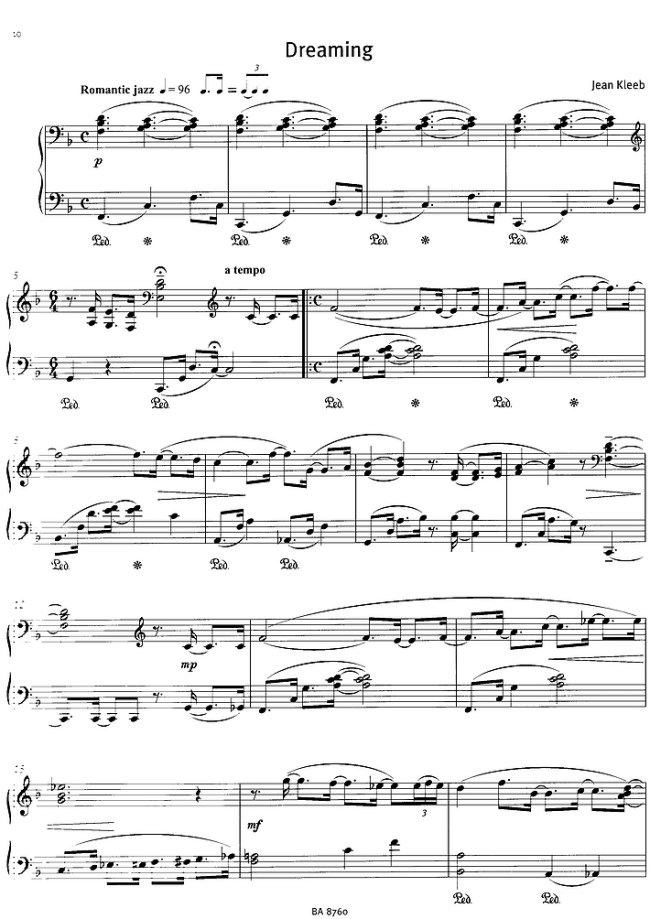 Jazz-Arrangement der berühmten Schumann'schen "Träumerei" für Klavier von Jean Kleeb
