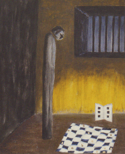 Elke Rehder - Bild Dr. B. in Isolationshaft - Ausstellung Stefan Zweig - Glarean Magazin