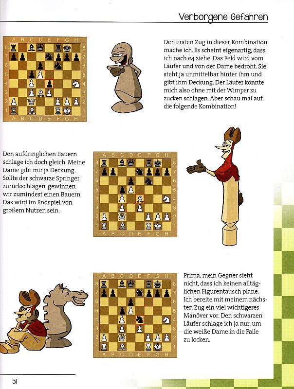 Schachtricks für Kinder - Beispielseite Compact Verlag - Rezension im Glarean Magazin