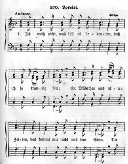Seicht-verkitschte Vertonung von Heinrich Heine's "Ich weiss nicht was solles bedeuten" durch Friedrich Silcher