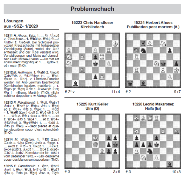 Problemschach in der Schweizerischen Schachzeitung 3-2020 - Glarean Magazin