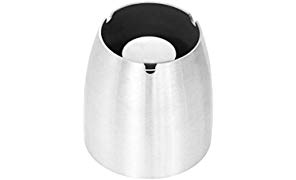 Stilemo XL Aschenbecher für draußen und drinnen - Genussvolle Momente auch bei stürmischem Wetter - Windaschenbecher Edelstahl - 9.5 x 10.5 cm - Silber