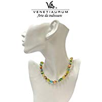 Venetiaurum - Halskette aus Muranoglas und 925 Silber. Made in Italy