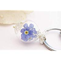 Echte Vergissmeinnicht Schlüsselanhänger Taschenanhänger key Chain real flowers Blütenanhänger Blumen Abschiedsgeschenk Abschied Geschenk