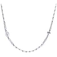 Kurze Rosenkranz-Halskette aus Silber 925 - Kreuz und Marienmedaillon - Linea Italia, Schmuck Made in Italy