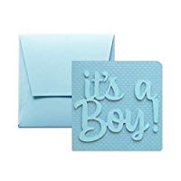 It’s a boy punktierte - papier mit tupfen - Grußkarte mit Umschlag (12 x 12 cm) - handgemachte Karte - freier Raum nach innen