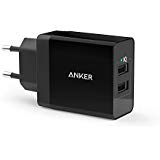 Anker 24W 2-Port USB Ladegerät mit PowerIQ Technologie für iPhone, iPad, Samsung Galaxy, Nexus, HTC, Motorola, LG und viele mehr (Schwarz)