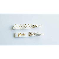 Bride - Armbänder/Haargummis weiß gold - 2er Set