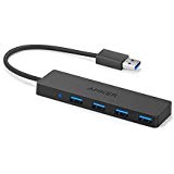 Anker Ultra Slim Extra Leicht 4 Port USB 3.0 Hub, Datenhub für MacBook, MacBook Air / Pro / Mini, iMac, MacPro, Windows Laptops und Ultrabooks, sowie PCs und mehr (Schwarz)