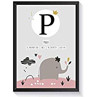 Personalisierte Geschenke für Baby Mädchen zur Geburt | mit Bilderrahmen | verschiedene Bilder zur Auswahl | A4 Kunstdruck Kinderzimmer