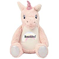 Einhorn Stofftier rosa mit Name Kuscheltier pink Kuscheleinhorn personalisiert mit Wunsch text