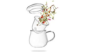 Teeglas mit Sieb - Teetasse mit Glasfilter - 360ml Borosilikat Glass mit Filter - von Tea 108