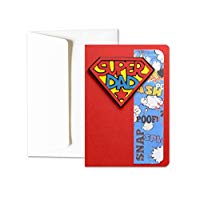 Super Dad - Superheld - Vatertag - Grußkarte mit Umschlag (15 x 10,5 cm) - handgemachte Karte - freier raum nach innen