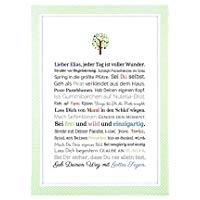 Taufgeschenk Junge personalisiert | Taufbild als Geschenk zur Taufe für Jungen, PDF oder Kunstdruck in DIN A4, optional mit Bilderrahmen - Gastgeschenk Pate für Baby, Geschenke Patenkind