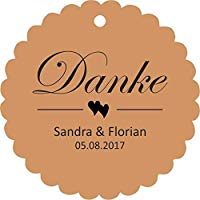 25 Geschenkanhänger Papieranhänger Tags Etiketten Danke Hochzeit Taufe Kommunion Konfirmation Taufe Geburtstag