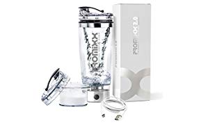 PROMiXX 2.0 Elektrischer Eiweiß Shaker / Protein Shaker | USB wiederaufladbarer Shaker | mit Proteinbehälter und Micro-USB-Kabel 600ml