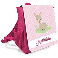 Kinder-rucksack für Mädchen mit Namen u. Reh