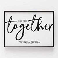 Geschenk zum Jahrestag für ihn sie Hochzeitstag Kunstdruck personalisiert better together Hochzeitsgeschenk Brautpaar Freundin Freund ungerahmt
