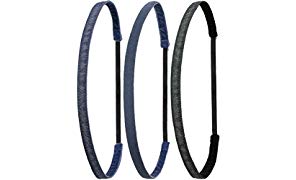 Ivybands® | Das Anti-Rutsch Haarband | 3-er Pack | Jeans Up Your Life | Blue Jeans Superthin, Blue Jeans Fein, Black Denim Jeans Superthin | One Size | IVY681 IVY682 IVY690